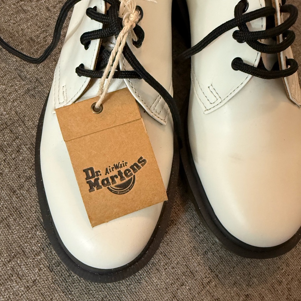 Dr. Martens White Airwair Oxford with Black Laces - NWT